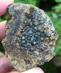 Stunning Iridescent Garnets on Matrix from San Pedro Mine, New Mexico, Must See