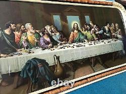Stunning Rare Antique Carmelite Nuns Convent Framed Last Supper Must See