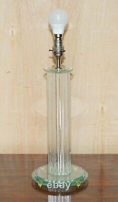 Super Cool Glass & Brass Designer Tall Multiple Column Lamp Must See Pictures