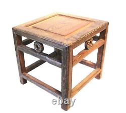 Superb CHIKEN SOLID WOOD square Low table / stool Y MUST SEE 11 h by 11 w