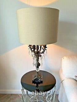Table Lamp Hollywood Regency Crystal Chandelier Prisms Must See Rare Rich