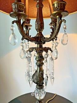 Table Lamp Hollywood Regency Crystal Chandelier Prisms Must See Rare Rich