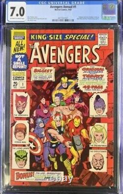 The Avengers Annual #1 CGC 7.0 OFF-WHITE to WHITE PAGES! MUST SEE! 1967