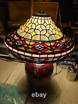 Tiffany Style lampshade 16.5x9x12 With Resin 3d Pieces Zero Breaks MUST SEE