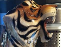Tiger Statue, made in Italy, 21in tall, Groupo Bell Europa Ceramics MUST SEE