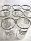 ULTRA RARE 1960s 1970s 7up Silver Rim Glass 5.5 Tumbler Set Of 8 Must SEE