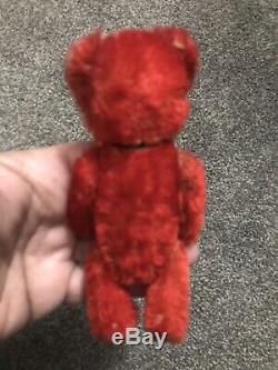 Ultra RARE Early Antique Brilliant RED Mohair Schuco Jtd. Bear 5 Must See NR
