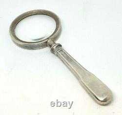 Unique Must See Vintage 800 Continental Silver Magnifying Glass -GREAT CONDITION