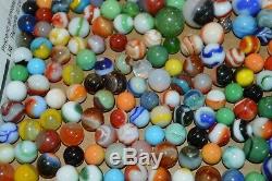 VINTAGE 1940's ERA MARBLE COLLECTION! AROUND 200 MARBLES! MUST SEE