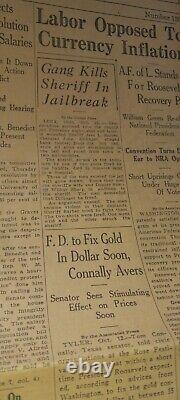 VINTAGE NEWSPAPER HEADLINE JAIL CRIME John Dillinger Escapes, Alcatraz MUsT SeE