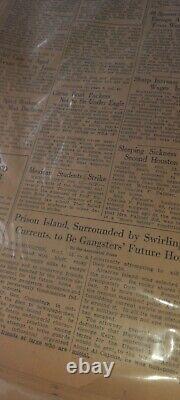 VINTAGE NEWSPAPER HEADLINE JAIL CRIME John Dillinger Escapes, Alcatraz MUsT SeE