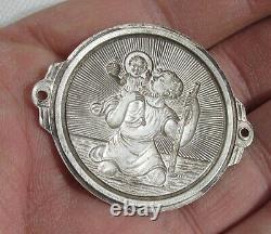 VINTAGE VERY NICE St. CHRISTOPHER ENAMELED. 925 PLAQUE, FOR RESTORE, MUST SEE