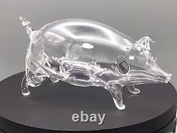 VTG Pig W Piggy Inside MUST SEE Hand Blown Art Clear Figurine Htf Country Farm