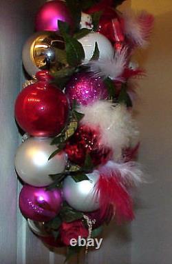 Valentine Ornament Wreath Red, Pink, White Signed Must See