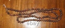 Very Long Antique Tibetan Buddist Carved Mala Beads Necklace Must See Pictures