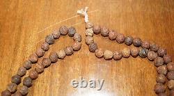 Very Long Antique Tibetan Buddist Carved Mala Beads Necklace Must See Pictures