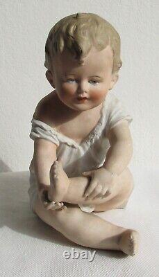 Very Nice Finished Vintage Bisque Piano Baby Figurine Doll, Germany Must See
