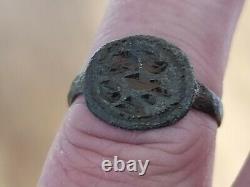 Viking copper alloy/silvered ring beautiful patina. A must see description LA55n
