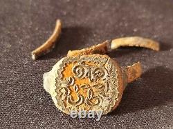 Viking copper alloy/silvered ring damaged as photos A must see description LA15h