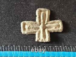 Viking lead Christian cross beautiful patina. A must see description. LA159