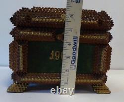 Vintage 1903 Tramp Art Lidded Box. NEATO- very unique piece of art! MUST SEE