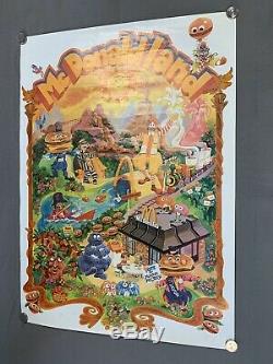 Vintage 1970's McDonaldland Poster with Grimace with 4 Arms Mayor McCheese Must See