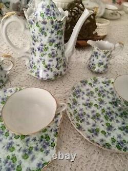 Vintage 21 Piece Collection Set Of Lefton Violet Chintz China Must See