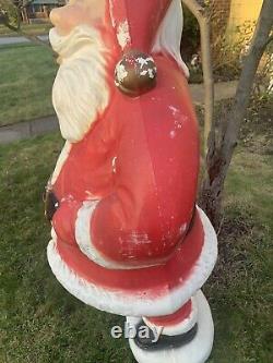 Vintage 5ft Blow Mold Santa Claus Lifesize Christmas Decoration A MUST SEE
