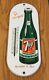 Vintage 7 UP Soda METAL PORCELAIN THERMOMETER WORKING GREAT W@W Must See