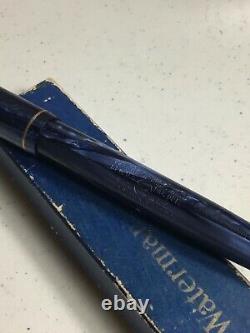 Vintage Blue WATERMAN'S FOUNTAIN PEN 14k 14kt Nib Ideal (Must See)