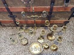 Vintage Brass Candlesticks Candle Holders Mixed Lot Of 13 Must See