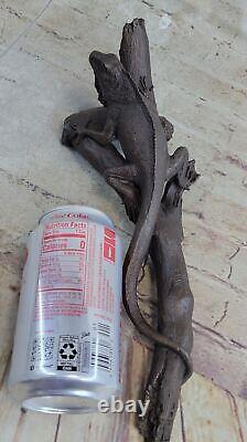 Vintage Bronze Miniture Lizard With Glass Eys Must See No Reserve Very Artwork