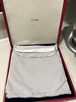 Vintage CARTIER 11 Pewter Serving Tray Dust Bag Red Presentation Box Must SEE