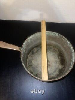 Vintage COPPER HANDMADE FORGED 9 SAUCEPAN (DOVETAILED) Hammered Must See