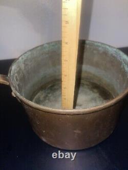 Vintage COPPER HANDMADE FORGED 9 SAUCEPAN (DOVETAILED) Hammered Must See