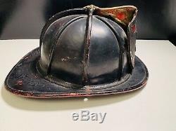 Vintage Cairns Leather Fire Fireman Helmet ENGINE 3 St PAUL NICE A MUST SEE