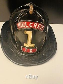Vintage Cairns Leather Fire Fireman Helmet (Hillcrest 1 FD) NICE A MUST SEE
