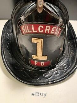 Vintage Cairns Leather Fire Fireman Helmet (Hillcrest 1 FD) NICE A MUST SEE