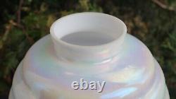 Vintage Cambridge Hand Blown White Carnival Glass BEEHIVE Vase BEAUTY MUST SEE