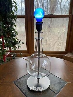 Vintage Clear Glass MCM Table Lamp Penta Srl Lamp Made In Italy 18 MUST SEE