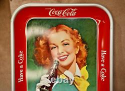 Vintage Coca Cola Tin Serving Trays 1942, 1950, 1953 Lot of 3 XLNT MUST SEE