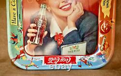 Vintage Coca Cola Tin Serving Trays 1942, 1950, 1953 Lot of 3 XLNT MUST SEE