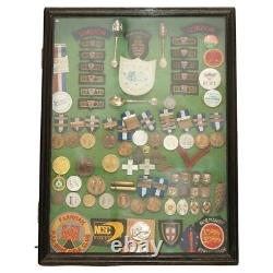 Vintage Display Case Full Of Shooting Sniper Medals And Awards Must See Piece