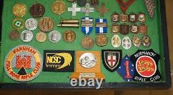 Vintage Display Case Full Of Shooting Sniper Medals And Awards Must See Piece