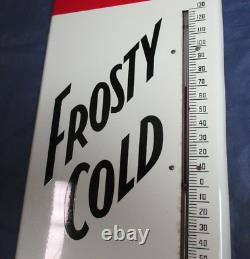 Vintage Dr PEPPER Thermometer FROSTY COLD Soda Sign Non Porcelain TinMUST SEE