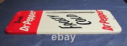 Vintage Dr PEPPER Thermometer FROSTY COLD Soda Sign Non Porcelain TinMUST SEE