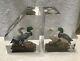 Vintage Estate Pair Of 3-D Mallard Ducks Lucite Bookends WOW MUST SEE