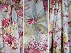 Vintage Floral Curtain Silk Panel Fabric MUST SEE