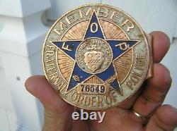 Vintage Fraternal Order Of Police Member Fop License Plate Topper Must See