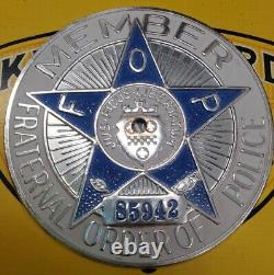 Vintage Fraternal Order Of Police Member Fop License Plate Topper Must See 3